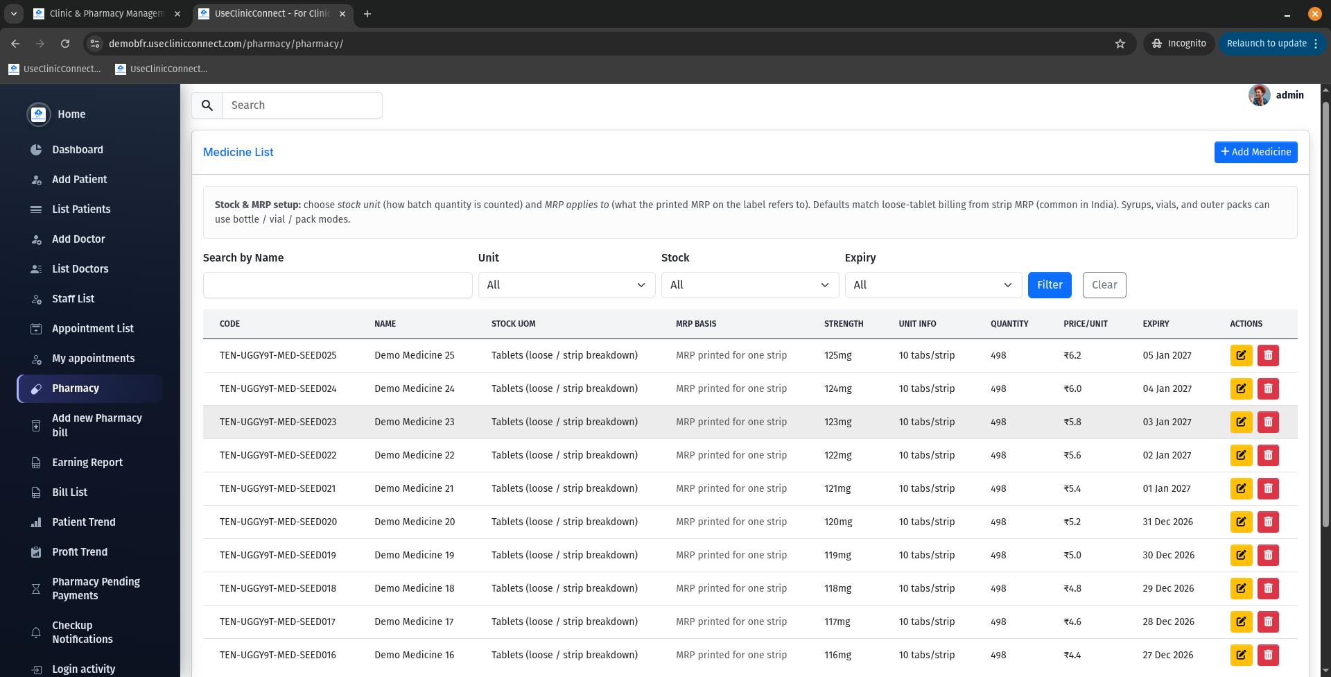 Pharmacy inventory and batch tracking